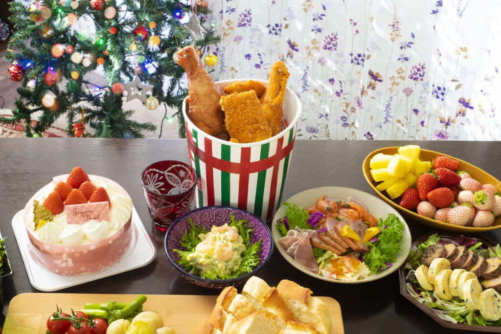 クリスマスパーティーの料理